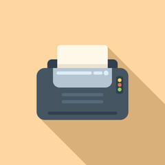 Print color icon flat vector. Digital printer. Copy paper