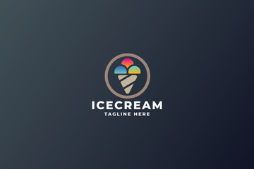 Fresh Ice Cream Logo Template

