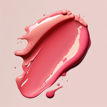 Vibrant lipgloss stain. close-up in a world of beauty and cosmetics. Generative ai