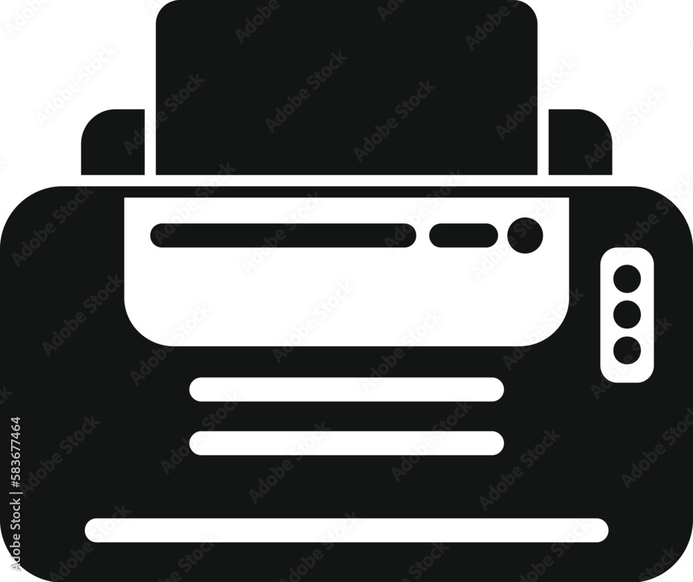 Poster print color icon simple vector. digital printer. copy paper