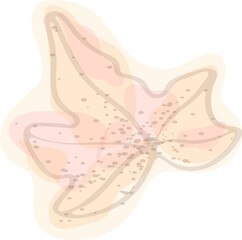 Textured watercolor leaf clip art illustration