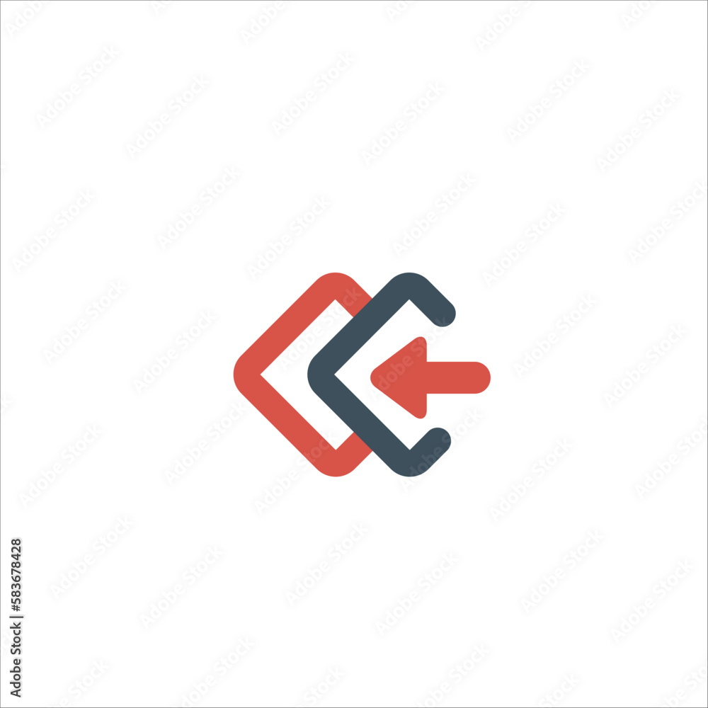 Poster go to icon, insert layer icon. square and arrow symbol. log in icon. stock vector illustration isola