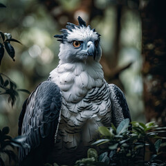 Harpy Eagle in the Forest-Birds of Prey-Generative Ai