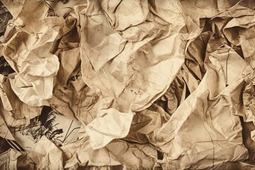 Crumpled sheet of paper, wadded texture Generative AI