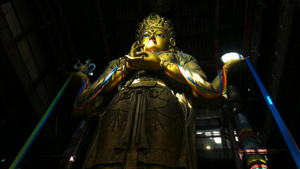 Fototapeta na wymiar golden statue in the Gandan Monastery