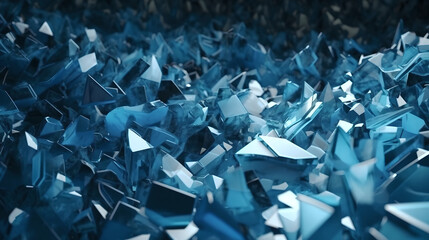 Naklejka premium blue glass fragments abstract background (ai generated)