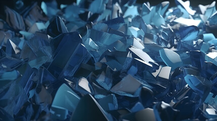 blue glass fragments abstract background (ai generated)