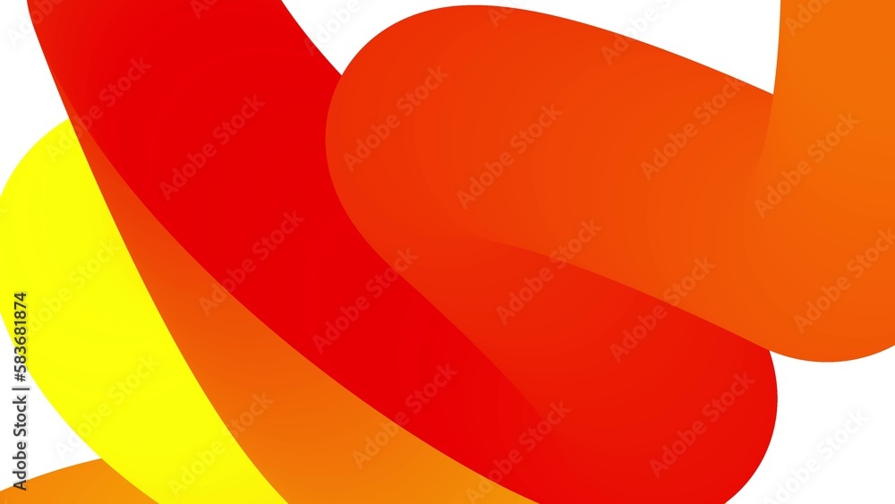 Poster beautiful gradients with shades of red yellow along elegantly twisted line or pipe. beautiful modern