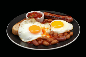 fried eggs and bacon