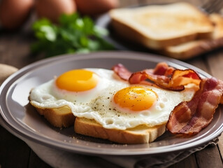fried egg and bacon