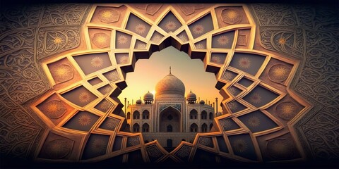 Islamic background made with generative ai technology. can be used as greeting cards, posters, banners, and more.