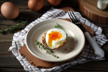 fried eggs with bacon and vegetables