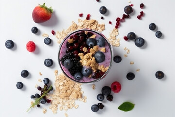 Yogurt with berries and cereal