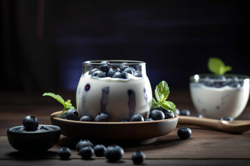 yogurt with blueberries