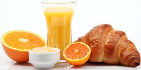orange juice and croissant