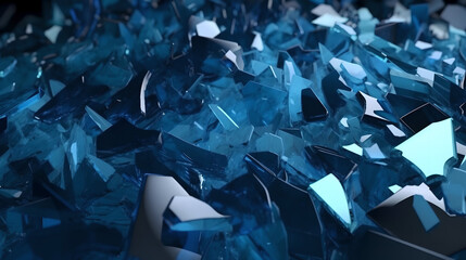 blue glass fragments abstract background (ai generated)