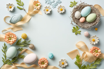 Naklejka na ściany i meble Delicious Chocolate frames adn decor Treats for Your Easter Feast Chocolate Eggs for Your Easter frames