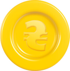 3d Hryvnia Coin. Realistic Rendering. Concept Illustration Isolated 