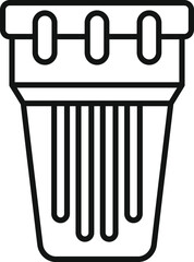 Reverse cleaning icon outline vector. Water filter. Plastic container