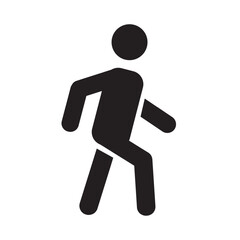 Walk icon silhouette isolated on white background