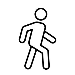 Walk icon line silhouette isolated on background vector