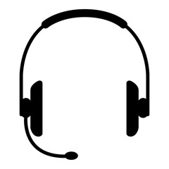 headphones icon. Black symbol silhouette isolated on