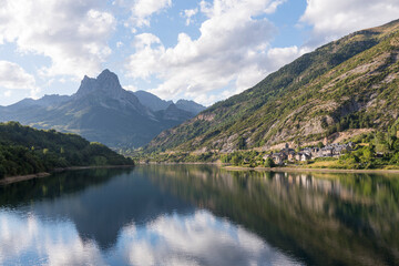 Naklejka na ściany i meble Lanuza, a pretty village in the Aragonese Pyrenees (Spain)