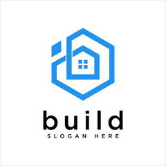 simple and modern letter B with house logo design template