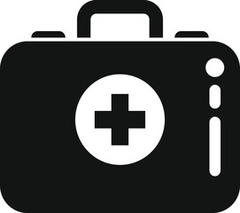 Fototapeta premium First aid kit icon simple vector. Travel equipment. Outdoor activity