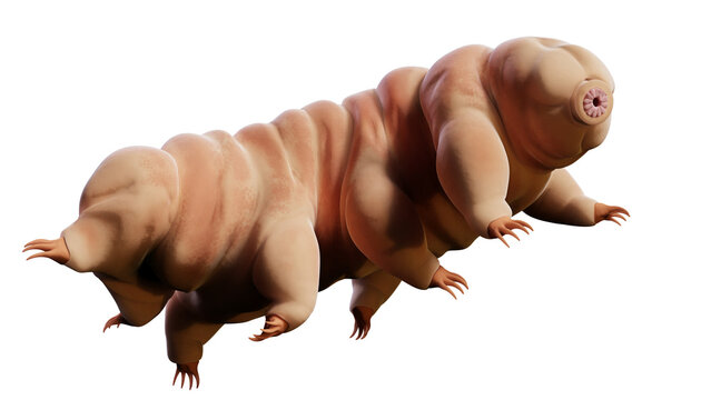 tardigrade, microscopic water bear isolated on transparent background 