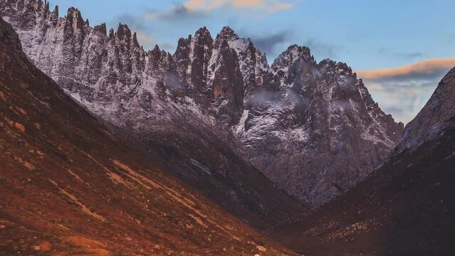 Snowy mountain in winter, Tonekabon county, Mazandaran, Iran (time-lapse)