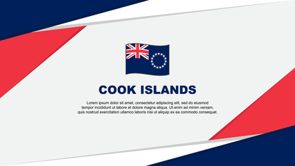 Cook Islands Flag Abstract Background Design Template. Cook Islands Independence Day Banner Cartoon Vector Illustration. Cook Islands