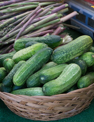 cucumbers in a basket