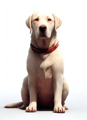 Fototapeta na wymiar Portrait of a lovely white labrador retriever dog Generative Ai