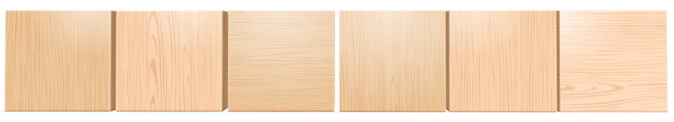Wooden Blocks 3d Realistic Illustration. Front Perspective View. Business, Creative or Idea Template.