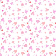 Valentines hearts cartoon pattern for wrapping and kids clothes print and fabrics and gift box