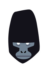 ape gorilla head - flat design