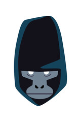 epic ape gorilla head - flat design