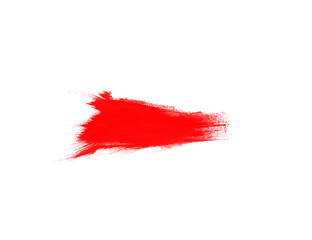 Red paint brush on white background. Art brush for draw