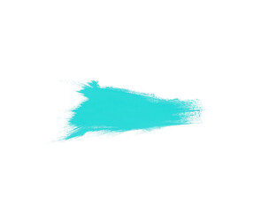 Turquoise paint brush on white background. Art brush for draw