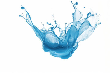 Obraz na płótnie Canvas light blue splash of water captured in isolation against a white background