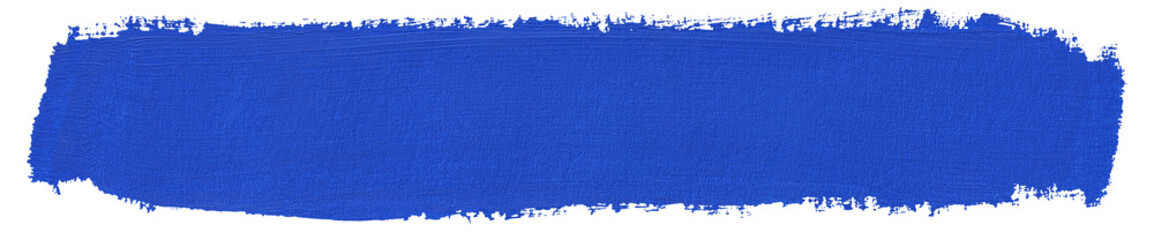Blue stroke of paint brush texture isolated on transparent background