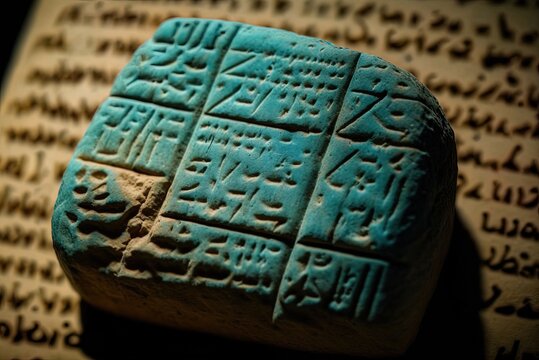 Image of a kanesh judgment written in Hittite cuneiforms up close. Generative AI