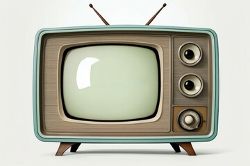 Old vintage retro TV. Background with selective focus and copy space. AI generated, human enhanced