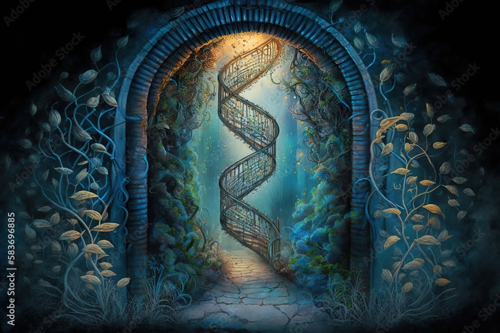 Aufkleber the mysterious pathway within our cells illuminated through a breath-taking depiction of dna generat