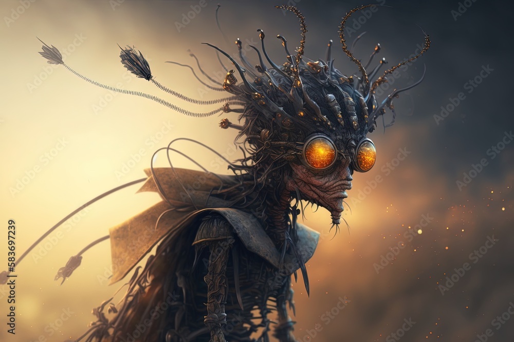 Poster windswept wanderings of an enchanting mosquito wizard generative ai