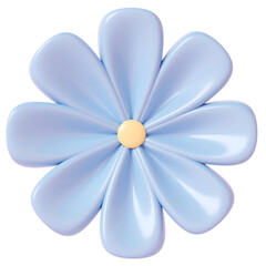 3D rendering. Blue flower isolated on background