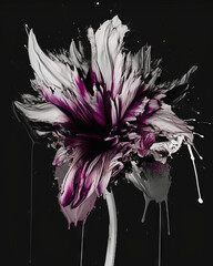 flower on black background