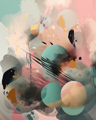 abstract watercolor background with butterflies