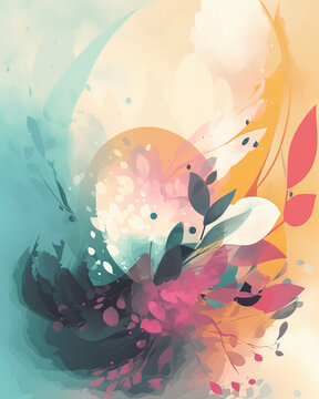 Pastel background with flowers